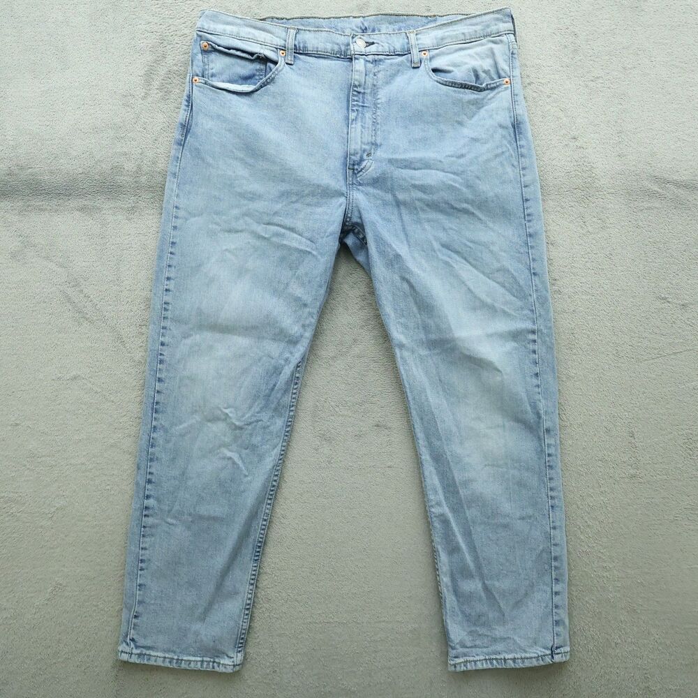 Levi's 502 Jeans Mens 40x30 Blue Taper Regular Fit Stretch Denim light Wash